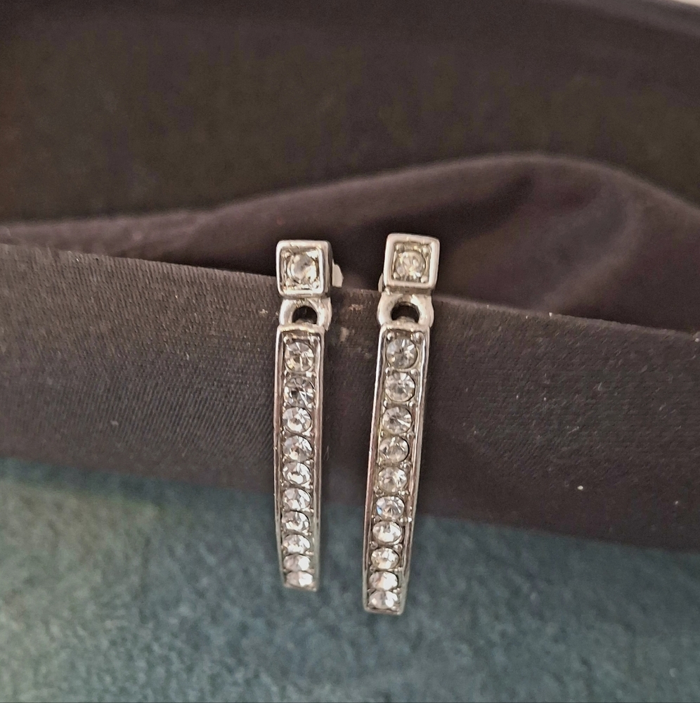 Silver Plated CZ Dangle Earrings